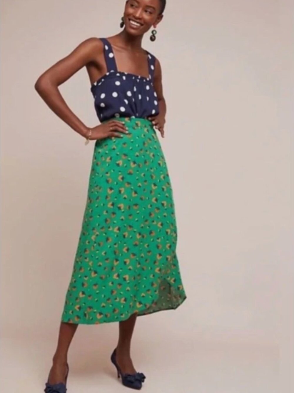 Anthropologie 35 of 52 Conversations Strawberry Wrap Skirt Size Large